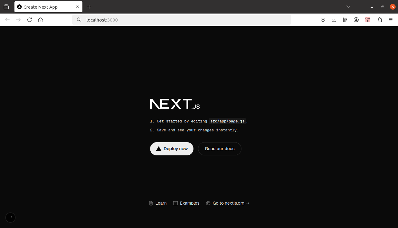 default next screen